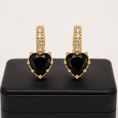 Aretes Corazón Ébano Royale