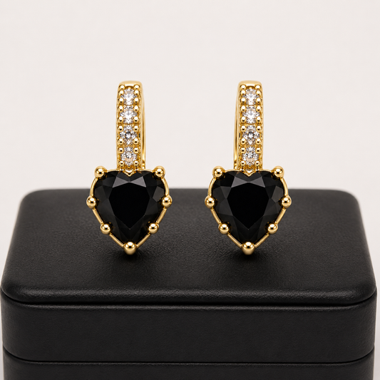 Aretes Corazón Ébano Royale