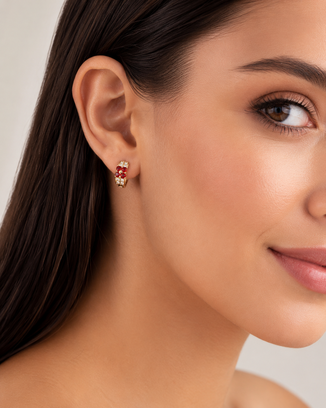Aretes Rubí Imperial