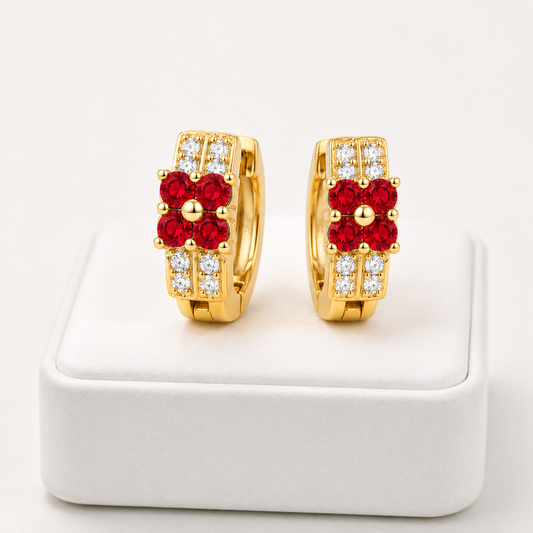 Aretes Rubí Imperial