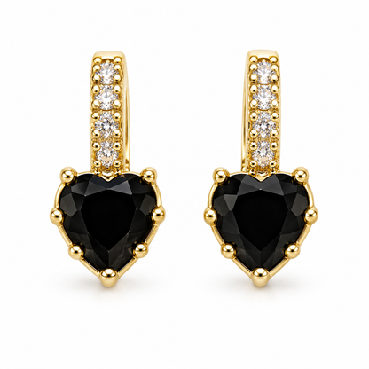 Aretes Corazón Ébano Royale