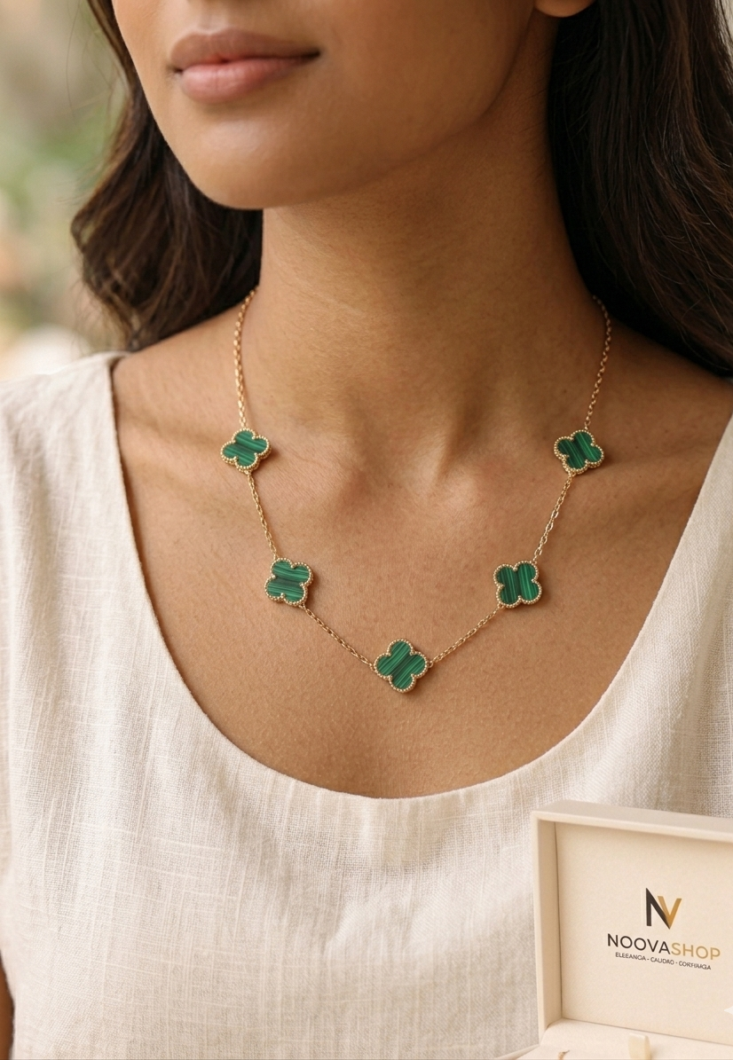 Collar Trébol Esmeralda Royale